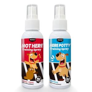 Mesboizy Dog Pee Spray Set, Includes Here Potty & Not Here Training Spray, Puppy Pee Spray, Helps Dogs Develop Proper Potty Habitss (3.38 fl oz Each)