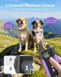 SLOPEHILL Dog Shock Collar,4200FT Dog Training Collar with Remote,IPX8 Waterproof E-Collar with Beep,Vibration,Shock,Flashing Light,No Shock Model,Electric Shock Collar for Dogs,Purple 2PCS
