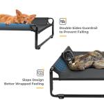 Veehoo Raised Dog Beds for Large Dogs, Washable Dog Cot with Headrest Sides, Outdoor Elevated Dog Bed with Non-Skid Feet, Breathable Mesh, Cooling Pet Hammock for Indoor or Camping, 42", Black
