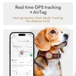Molly&Cody GPS + Bluetooth Pet Tracker for Cats & Dogs – Real‑Time Tracking, Virtual Fence, IP67 Waterproof, Up to 60‑Day Battery, Health Monitoring, iOS/Android – Subscription Required (Red)