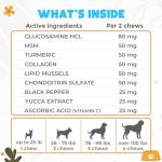 OKKÖBI ZENO Glucosamine HCL & Hip and Joint Chews for Dogs - 150 pcs - Advanced Hip and Joint Support for Senior Dogs - with MSM & Green Lipped Mussel - Chicken