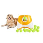 NOVAMART Dog Ball Launcher – Automatic Dog Ball Thrower for Small and Medium Dogs, Interactive Pet Toy with 6 Mini Tennis Balls & Adjustable Launch Distance, Indoor & Outdoor Play