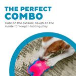 Outward Hound Durablez Minis – Squeaky Plush Dog Toy, No Stuffing for Less Mess, Interactive & Tough, Jumbo Squeaker, Puppies & Small Dogs, Pig, 6.8"