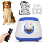 FAHKNS Automatic Dog Ball Launcher,Dog Ball Thrower Machine with 40-80Ft 3 Launching Distance,Interactive Toys for Medium/Large Dogs, Indoor & Outdoor with 8 Balls (2.5"),Remote Control Thrower -Blue