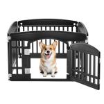 Simple Deluxe Dog Playpen, 24" Exercise 4-Panel Pet Playpen with Door, Safe and Secure, Folding and Portable Puppy Playpen for Puppies and Small Dogs, Black