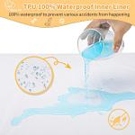 Rainmr Orthopedic Dog Beds for Large Dogs, 7" Memory Foam Dog Beds with Waterproof Liner, Durable Microsuede Cover, Removable and Washable, Nonskid Bottom, 48"x30"x7" L Khaki