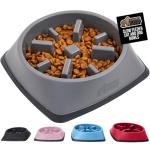 GORILLA GRIP Patented BPA Free Slow Feeder Dog Bowls, Interactive Puzzle Toy for Dogs and Cats Food Training Enrichment, Keeps Pets Busy and Prevents Puppy Overeating, All Breeds, 2 Cup, Gray