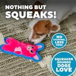 Outward Hound Durablez Minis – Squeaky Plush Dog Toy, No Stuffing for Less Mess, Interactive & Tough, Jumbo Squeaker, Puppies & Small Dogs, Pig, 6.8"