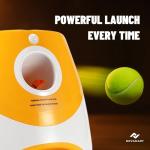 NOVAMART Dog Ball Launcher – Automatic Dog Ball Thrower for Small and Medium Dogs, Interactive Pet Toy with 6 Mini Tennis Balls & Adjustable Launch Distance, Indoor & Outdoor Play