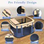 Dog Playpen, Pet Playpen, Foldable Kitten cage Puppy Play Pen, Portable Dog Kennel Tent Crate, Indoor Outdoor Travel Camping Use for Small Animals with Carrying Case (Blue M)