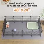 LURIVA DIY Small Animal Playpen, Pet Playpen, Guinea Pig Cages, Rabbit Playpen, Dog Puppy Playpen, Indoor Metal Wire Yard Fence, 15 X 12 Inch, 12 Panels, Black