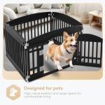 Simple Deluxe Dog Playpen, 24" Exercise 4-Panel Pet Playpen with Door, Safe and Secure, Folding and Portable Puppy Playpen for Puppies and Small Dogs, Black