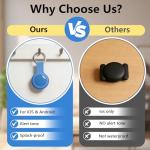 GPS Tracker for Vehicles Cars Kids & Pets Real-Time Global Coverage No SIM Card/No Subscription Long Standby Mini Waterproof Portable Tracking Device for Dogs Elderly & Assets (Android & iOS)-Blue