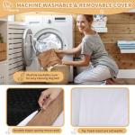 Rainmr Orthopedic Dog Beds for Large Dogs, 7" Memory Foam Dog Beds with Waterproof Liner, Durable Microsuede Cover, Removable and Washable, Nonskid Bottom, 48"x30"x7" L Khaki