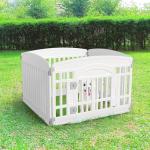 SMUG Dog Playpen 4-Panel 24 Inch Safe Secure Indoor Outdoor Pet Fence, Folding Portable 35 x 35 x 24IN, Ideal for Small to Medium Dogs Easy to Clean (White)