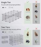 LURIVA DIY Small Animal Playpen, Pet Playpen, Guinea Pig Cages, Rabbit Playpen, Dog Puppy Playpen, Indoor Metal Wire Yard Fence, 15 X 12 Inch, 12 Panels, Black