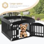 Simple Deluxe Dog Playpen, 24" Exercise 4-Panel Pet Playpen with Door, Safe and Secure, Folding and Portable Puppy Playpen for Puppies and Small Dogs, Black