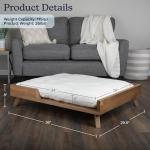 Elevated Dog Bed - 36” x 29.5” Indoor Pet Bed with Frame and Soft Cushion - Mid-Century Modern Wood Dog Bed for Medium to Large Pets by PETMAKER (Natural)