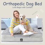 Orthopedic Dog Bed for Large Medium Sized, Washable Memory Foam Large Dog Bed, Medium Pet Sofa with Removable Cover, Washable Waterproof Pet Couch Beds(Grey, L)