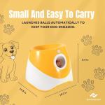 NOVAMART Dog Ball Launcher – Automatic Dog Ball Thrower for Small and Medium Dogs, Interactive Pet Toy with 6 Mini Tennis Balls & Adjustable Launch Distance, Indoor & Outdoor Play