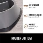 GORILLA GRIP Patented BPA Free Slow Feeder Dog Bowls, Interactive Puzzle Toy for Dogs and Cats Food Training Enrichment, Keeps Pets Busy and Prevents Puppy Overeating, All Breeds, 2 Cup, Gray