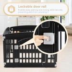 Simple Deluxe Dog Playpen, 24" Exercise 4-Panel Pet Playpen with Door, Safe and Secure, Folding and Portable Puppy Playpen for Puppies and Small Dogs, Black