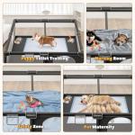 50x50x26 Inches Puppy Playpen with Gate, Dog Playpen for Puppies or Small Dogs, Sturdy Safety Dog Fence Pet Playpen with Thickened Fabric, High-Strength Nylon Wire Mesh for Indoor & Outdoor,Washable