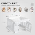 SMUG Dog Playpen 4-Panel 24 Inch Safe Secure Indoor Outdoor Pet Fence, Folding Portable 35 x 35 x 24IN, Ideal for Small to Medium Dogs Easy to Clean (White)