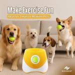 NOVAMART Dog Ball Launcher – Automatic Dog Ball Thrower for Small and Medium Dogs, Interactive Pet Toy with 6 Mini Tennis Balls & Adjustable Launch Distance, Indoor & Outdoor Play