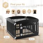 Simple Deluxe Dog Playpen, 24" Exercise 4-Panel Pet Playpen with Door, Safe and Secure, Folding and Portable Puppy Playpen for Puppies and Small Dogs, Black