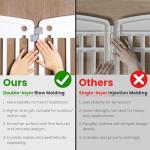 SMUG Dog Playpen 4-Panel 24 Inch Safe Secure Indoor Outdoor Pet Fence, Folding Portable 35 x 35 x 24IN, Ideal for Small to Medium Dogs Easy to Clean (White)