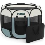 MZNZ Dog Cat Playpen, Portable Puppy Pet Crate Indoor for Small Dogs Cats Rabbits, Foldable Dog Cage Enclosure for Outdoor, Pop Up Dogs Tent Kennel with Carrying Case, Grey