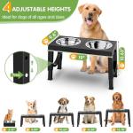 XIAZ Elevated Dog Bowls Large Breed Raised Dogs Bowl Stand Large/Medium Sized Dog Stainless Steel Food Water Bowl Stands 5 Heights Adjustable 9/11/12/14in Black Pet Feeder Dish Station