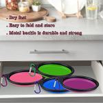 LAVAED 4 Pack Collapsible Dog Bowl Portable Foldable Travel Pets Bowls Cats Water Feeding Food Bowls Silicone Expandable Cup Dish Puppies for Walking Camping Outdoors with Carabiner Clip