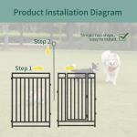 Petorldog Dog Fence Outdoor Indoor, 40 Inches Height, 16 Panels Dog Playpen for Large/Medium/Small Dogs Metal Dog Pen for Yard Camping and RV, Black-Silver