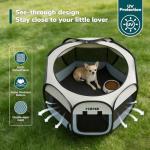 MZNZ Dog Cat Playpen, Portable Puppy Pet Crate Indoor for Small Dogs Cats Rabbits, Foldable Dog Cage Enclosure for Outdoor, Pop Up Dogs Tent Kennel with Carrying Case, Grey