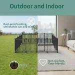Petorldog Dog Fence Outdoor Indoor, 40 Inches Height, 16 Panels Dog Playpen for Large/Medium/Small Dogs Metal Dog Pen for Yard Camping and RV, Black-Silver