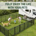 Petorldog Dog Fence Outdoor Indoor, 40 Inches Height, 16 Panels Dog Playpen for Large/Medium/Small Dogs Metal Dog Pen for Yard Camping and RV, Black-Silver