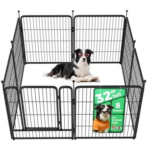 FXW Rollick Unleashed Dog Playpen for Indoor, Yard, RV Camping, 32 inch 8 Panels for Small and Medium Dogs│Patented