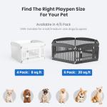 NEWBULIG Dog Playpen 4-Panel, 24IN Puppy Playpen, Stable Dog Play Pen Indoors/Outdoor with Secure Locking Door, Plastic Pet Fence for Small & Medium Dogs