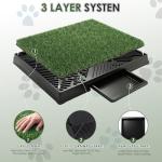 DUMOS Dog Grass Pad with Tray, 25" x 20" Grass Pad for Dogs Potty, Reusable Artificial Grass Pee Pad for Indoor & Outdoor Use, Easy Clean with Drainage Holes, for Puppy Potty Training