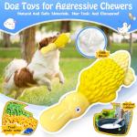 Jeefome Dog Toys for Aggressive Chewers: Tough Dog Chew Toys-Large Squeaky Dog Toys for All Breed Sizes to Keep Them Busy (Yellow)