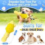 Jeefome Dog Toys for Aggressive Chewers: Tough Dog Chew Toys-Large Squeaky Dog Toys for All Breed Sizes to Keep Them Busy (Yellow)