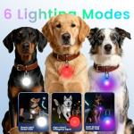 2-in-1 GPS Tracker & Dog Light - Smart Tracking Pet LED Light for iOS Only - Rechargeable IP68 Waterproof Dog Collar Light with 6 Modes for Night Walking - Works with Apple Find My, No Subscription