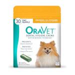 OraVet Dental Chews for Dogs, Oral Care and Hygiene Chews (Extra Small Dogs, 3.5-9 lbs.) Yellow Pouch, 30 Count