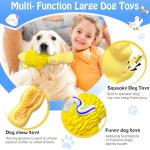 Jeefome Dog Toys for Aggressive Chewers: Tough Dog Chew Toys-Large Squeaky Dog Toys for All Breed Sizes to Keep Them Busy (Yellow)