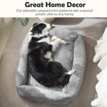 JOEJOY Dog Bed Medium Size Dog, Removable Washable Cover Orthopedic Soft Faux Rabbit Fur Pet Bed, Cute Calming Puppy Bed with Non Skid Bottom