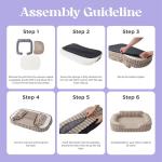 LE SURE Cute Dog Bed Medium Size Dog, Orthopedic Waterproof Medium Pet Beds with Sides, High Back Non-Slip Bottom and Egg-Crate Foam Pet Couch Sofa with Washable Removable Cover, Grey