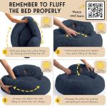 PetJett Calming Dog Bed Medium Size Dog - 30'' Donut Bed, Anti-Slip & Washable Super Soft Fluffy Plush Round Bed, Anti-Anxiety Premium Comfort Pet Bed, Fits Dogs up to 45 lbs - Dark Grey
