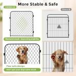 ZOMISIA Paw Safe Dog Playpen for Large Dogs, 40 Inch 8 Panels Anti-Pinch Diamond Mesh Dog Fence Indoors, Metal Stable Dog Play Pen with Door, Portable Pet Playpen for Outdoor RV Camping Yard Garden